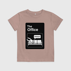 Футболка хлопковая детская Паркур и офис, цвет: пыльно-розовый