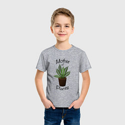 Футболка хлопковая детская Mother of plants - Папоротник, цвет: меланж — фото 2