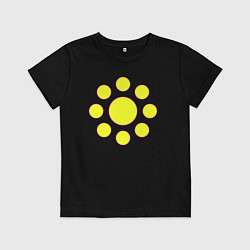 Футболка хлопковая детская Желтые окружности, цвет: черный