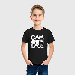 Футболка хлопковая детская Camouflage - A synthpop band from germany, цвет: черный — фото 2