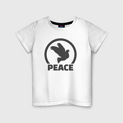 Футболка хлопковая детская Peace bird, цвет: белый