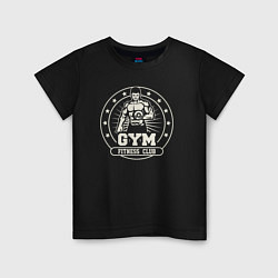 Футболка хлопковая детская Gym fitness club, цвет: черный