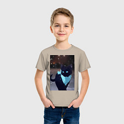 Футболка хлопковая детская Бездомный бог кот Ято, цвет: миндальный — фото 2