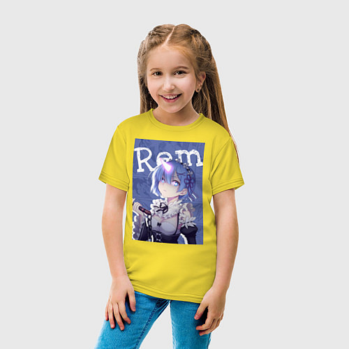 Детская футболка Рем близняшка горничная / Желтый – фото 4