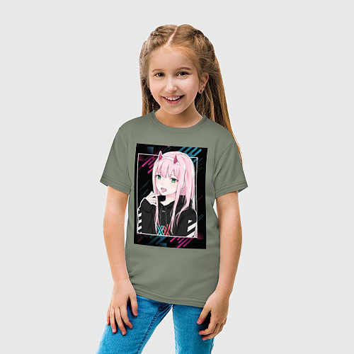 Детская футболка Zero Two is darling / Авокадо – фото 4