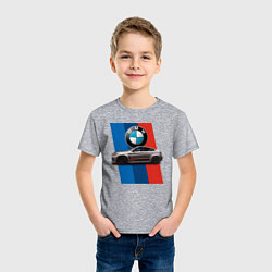 Футболка хлопковая детская Кроссовер BMW X6 M, цвет: меланж — фото 2