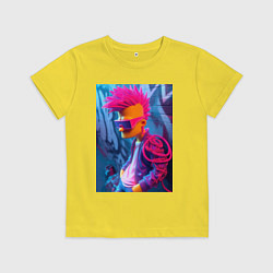 Футболка хлопковая детская Bart Simpson - punk, цвет: желтый