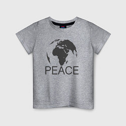 Футболка хлопковая детская Peace the world, цвет: меланж