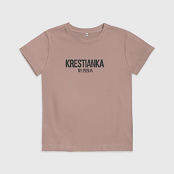 Футболка хлопковая детская Krestianka - крестьянка, цвет: пыльно-розовый