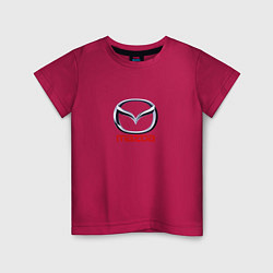 Футболка хлопковая детская Mazda logo, цвет: маджента