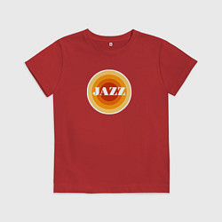 Футболка хлопковая детская Джаз ретро в желтом, цвет: красный