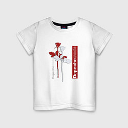 Футболка хлопковая детская Depeche Mode - Roses violator, цвет: белый