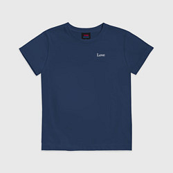 Футболка хлопковая детская Love минимализм, цвет: тёмно-синий