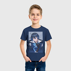 Футболка хлопковая детская Ванитас в костюме, цвет: тёмно-синий — фото 2