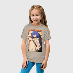 Футболка хлопковая детская Реинкарнация безработного Рокси Мигурдия арт, цвет: миндальный — фото 2