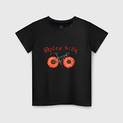 Футболка хлопковая детская Велосипед с пончиками - dolce vita, цвет: черный