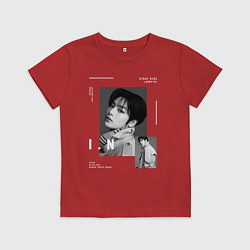 Футболка хлопковая детская Stray kids IN, цвет: красный
