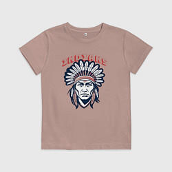 Футболка хлопковая детская Индеец прерий, цвет: пыльно-розовый