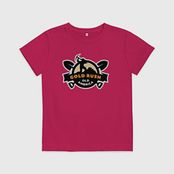 Футболка хлопковая детская Зототая лихорадка в старой Америке, цвет: маджента