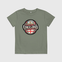 Футболка хлопковая детская Англия, цвет: авокадо