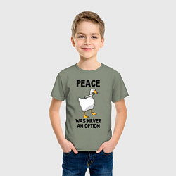 Футболка хлопковая детская Белый гусь с ножом, цвет: авокадо — фото 2