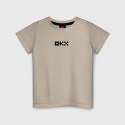 Футболка хлопковая детская Okx, цвет: миндальный