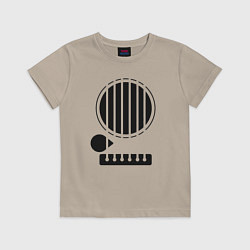 Футболка хлопковая детская Моя гитара, цвет: миндальный