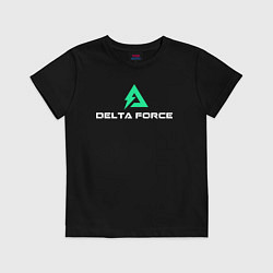 Футболка хлопковая детская Delta force hawk ops logo, цвет: черный