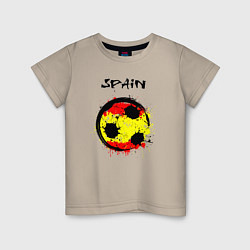 Футболка хлопковая детская Football Spain, цвет: миндальный