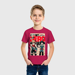 Футболка хлопковая детская Моя геройская академия Кацуки Бакуго коллаж Идзуку, цвет: маджента — фото 2