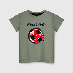 Футболка хлопковая детская Football England, цвет: авокадо