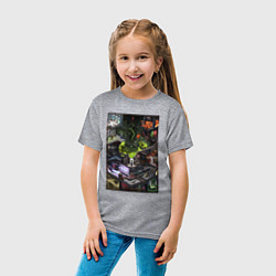 Футболка хлопковая детская Half life 1 - levels and bosses, цвет: меланж — фото 2