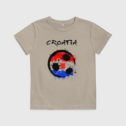 Футболка хлопковая детская Сборная - Хорватия, цвет: миндальный