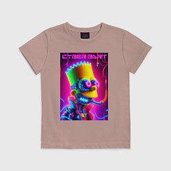 Детская футболка Cyber Bart - neon glow fantasy