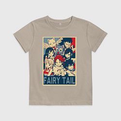 Футболка хлопковая детская Хвост Феи Эрза Скарлет Нацу Драгнил, цвет: миндальный