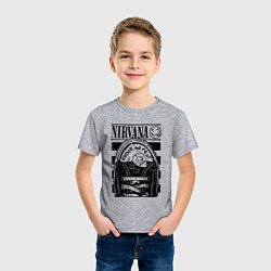 Футболка хлопковая детская Nirvana grunge rock, цвет: меланж — фото 2