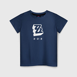 Футболка хлопковая детская Zenless Zone Zero logo, цвет: тёмно-синий