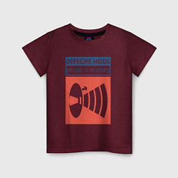 Футболка хлопковая детская Depeche Mode - Music for the masses merch, цвет: меланж-бордовый