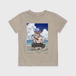 Футболка хлопковая детская Хвост Феи Хэппи Нацу Драгнил, цвет: миндальный