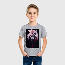 Футболка хлопковая детская Последний Серафим Микаэла Хякуя вампир, цвет: меланж — фото 2