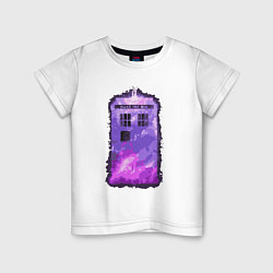 Футболка хлопковая детская Violet tardis, цвет: белый