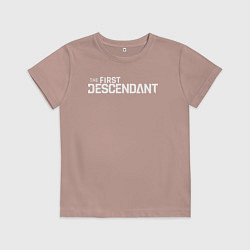 Футболка хлопковая детская The first descendant logo, цвет: пыльно-розовый