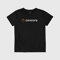Футболка хлопковая детская Concord logo game, цвет: черный