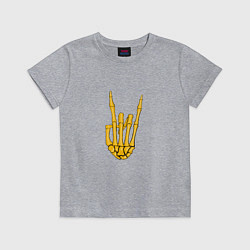 Футболка хлопковая детская Golden skeleton hand, цвет: меланж