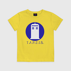 Футболка хлопковая детская Blue tardis, цвет: желтый