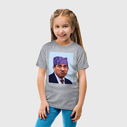 Футболка хлопковая детская Michael Scott - Prison mike the office meme, цвет: меланж — фото 2