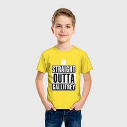 Футболка хлопковая детская Straight outta gallifrey, цвет: желтый — фото 2
