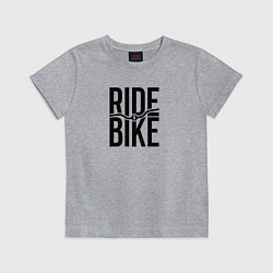Футболка хлопковая детская Black ride bike, цвет: меланж
