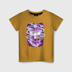 Футболка хлопковая детская Tardis violet, цвет: горчичный