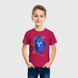 Футболка хлопковая детская Tardis and doctor, цвет: маджента — фото 2